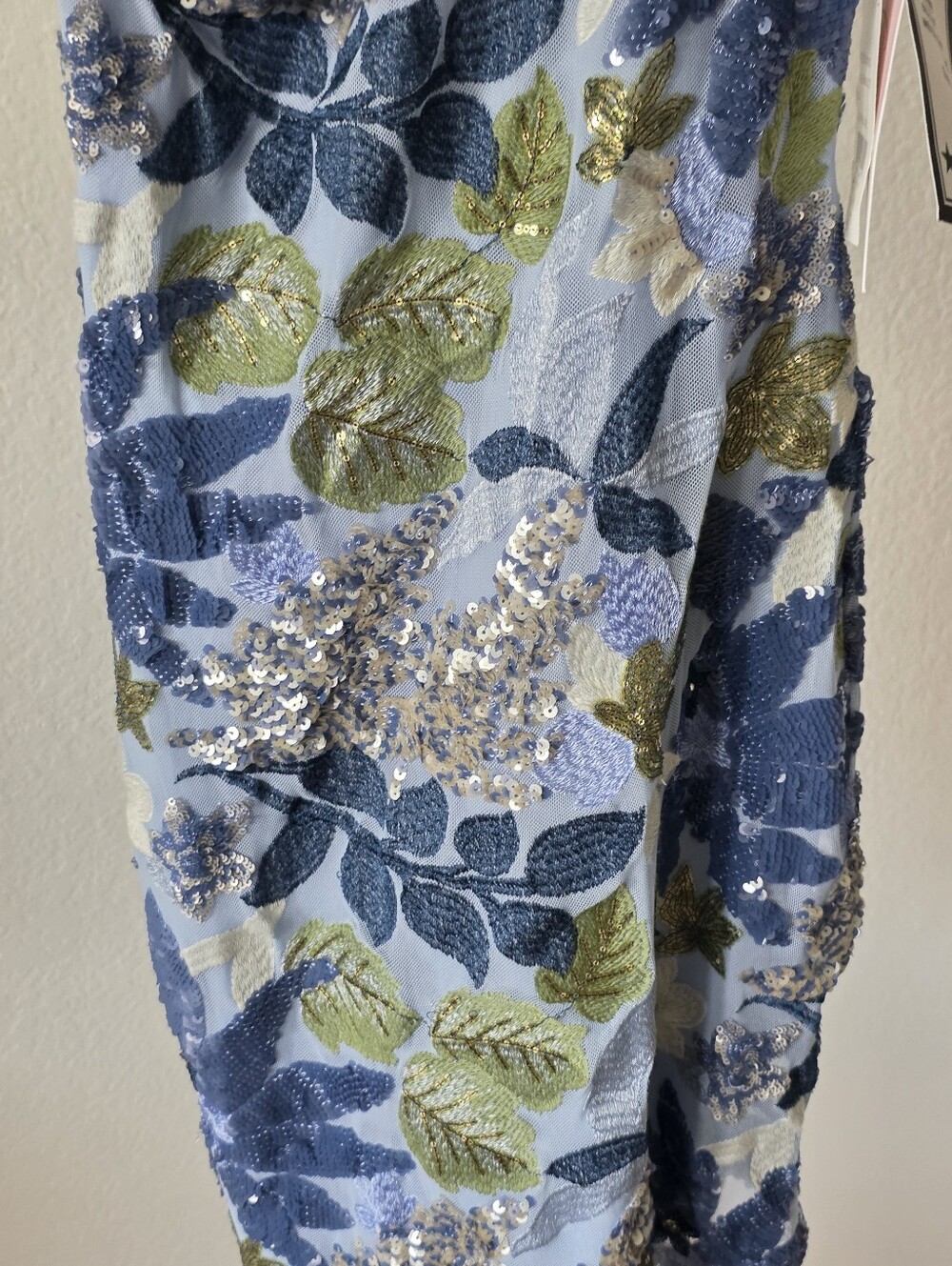 Crystal Doll Blue Floral Sequin Embroidered Mini Dress Size M NWT Cocktail Party - Picture 4 of 10